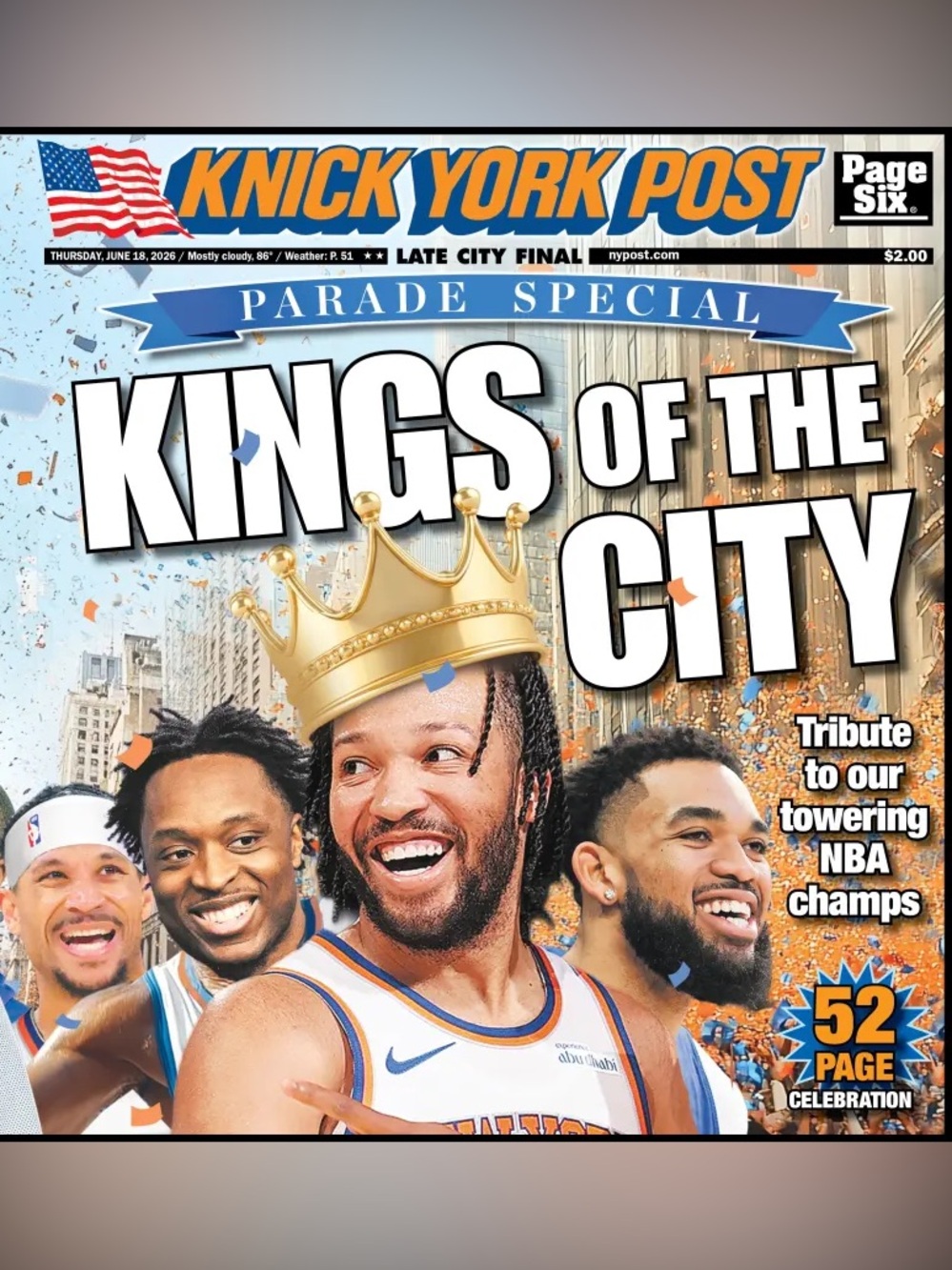 2026 NY Knicks NBA Champions Parade Day New York Post Knick York Post